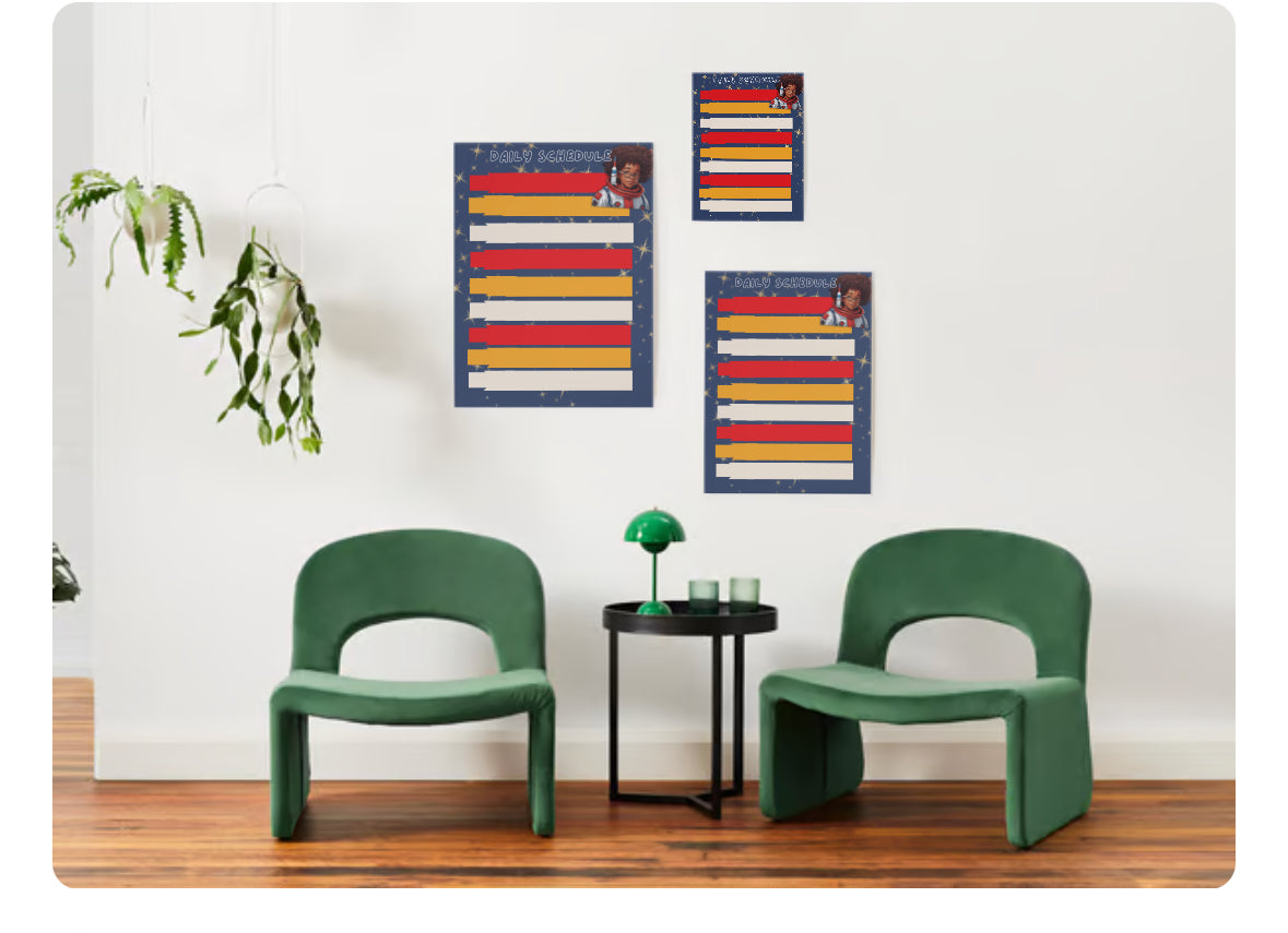 Poster- PDF Digital Download Black Boys Daily schedule reminder