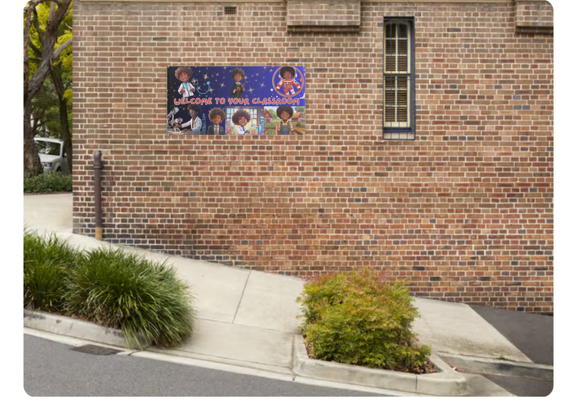 Banner - PDF Digital Download Black Boys Welcome to your classroom for a 24x48 banner